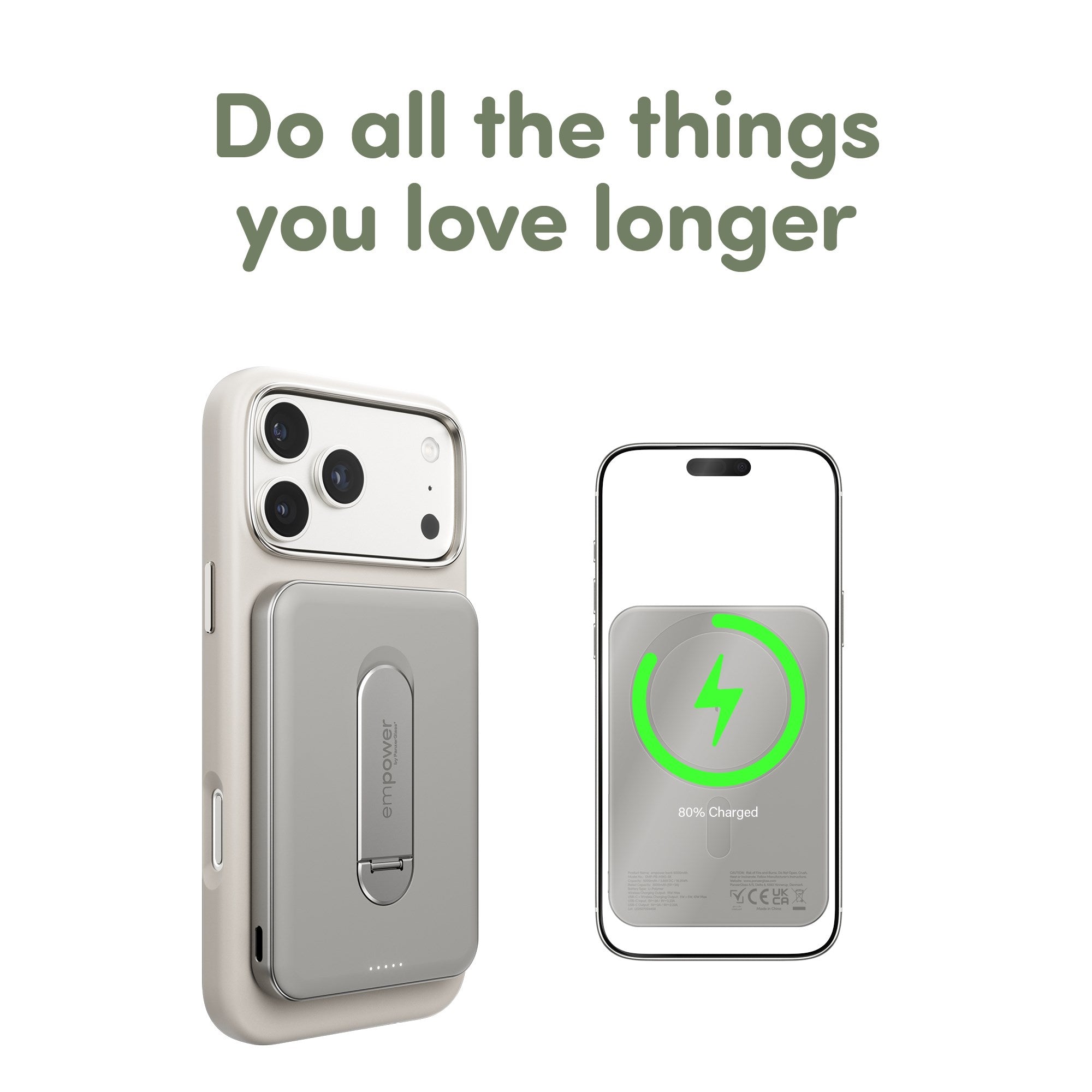 empower™ by PanzerGlass® empower™ Bank w. Spin Stand | 5000mAh | Titanium